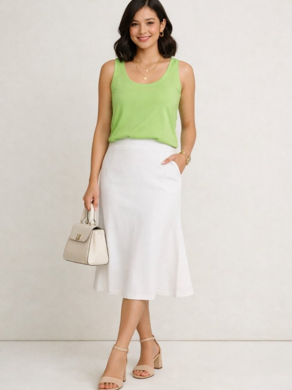 Chico’s Classic Sleeveless Green Tank Size Small